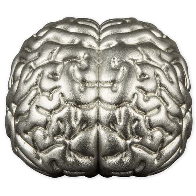 2023 Samoa 2 oz Silver The Brain 3D Shaped Coin .999 Fine (w/Box & COA)