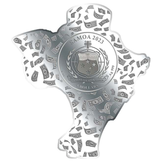 2023 Samoa 3 oz Silver Mr Monopoly Shaped Coin .999 Fine