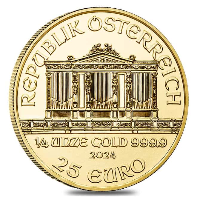 Tube of 20 - 2024 1/4 oz Austrian Gold Philharmonic Coin BU