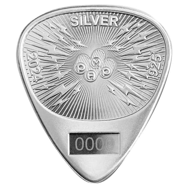 2024 10 Gram PAMP Suisse Silver Guitar Pick Fender® Stratocaster® 70th Ann.