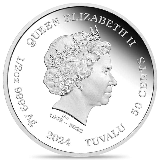 2024 1/2 oz Tuvalu Baby Dragon Proof Silver Coin