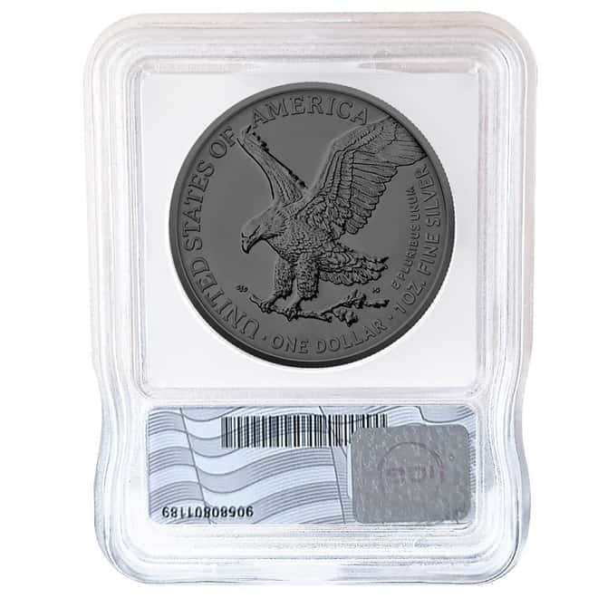 2024 1 oz Silver American Eagle Ruthenium Plated ICG Genuine