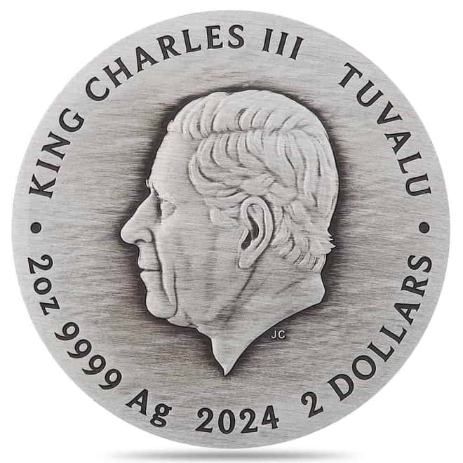 2024 2 oz Tuvalu Teenage Mutant Ninja Turtles™ 40th Ann. Antiqued Silver Coin