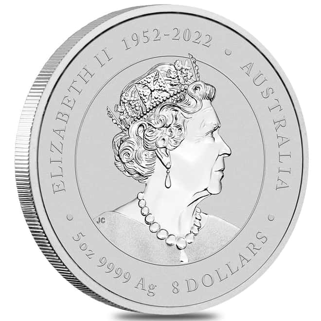 2024 5 oz Colorized Silver Lunar Dragon BU Perth Mint