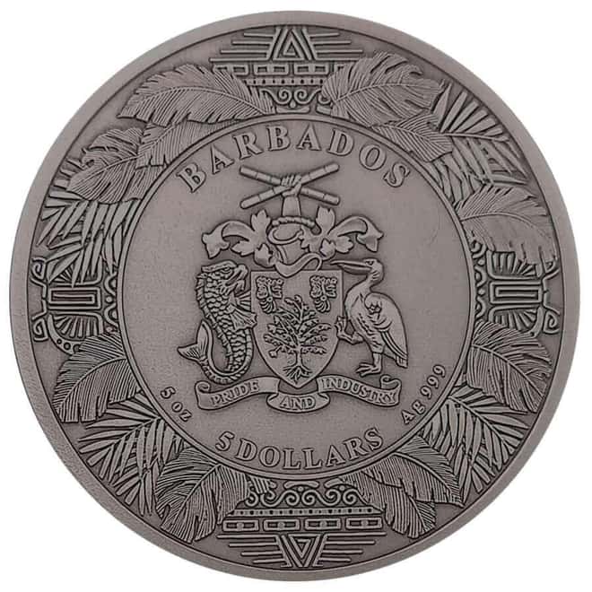2024 Barbados 5 oz Silver El Dorado Antiqued Coin
