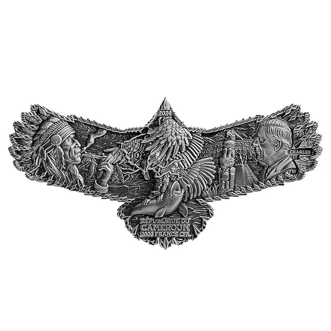 2024 Cameroon 2 oz Thunder Bird Shaped Silver Coin .999 Fine