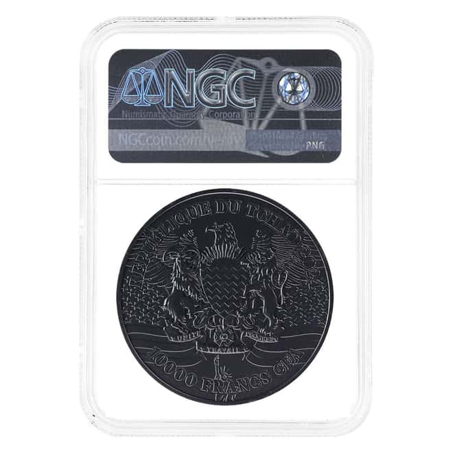2024 Chad 2 oz Silver Black Eagle Coin NGC MS 70 ER One of First 100