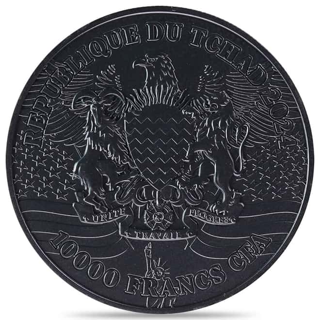 2024 Chad 2 oz Silver Black Eagle High Relief Coin .999 Fine