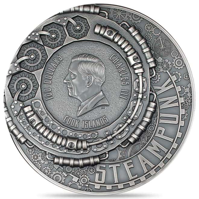 2024 Cook Islands 1 Kilo Silver Steampunk Nautilus Coin