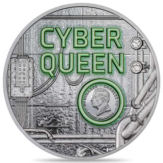 2024 Cook Islands 3 oz Silver Cyber Queen Rebirth Coin