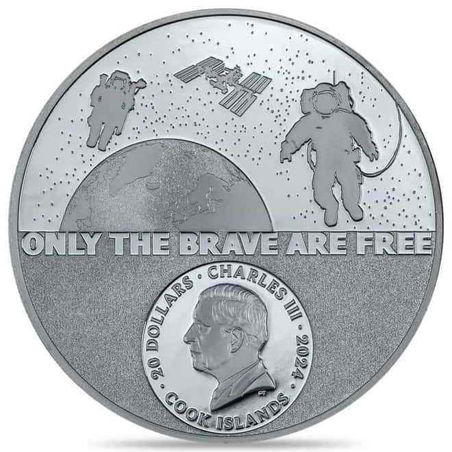 2024 Cook Islands 3 oz Silver Real Heroes Astronaut Coin