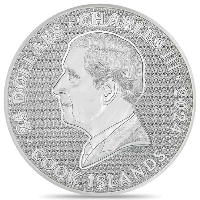 2024 Cook Islands 5 oz Silver Iron Knight Coin .9999 Fine