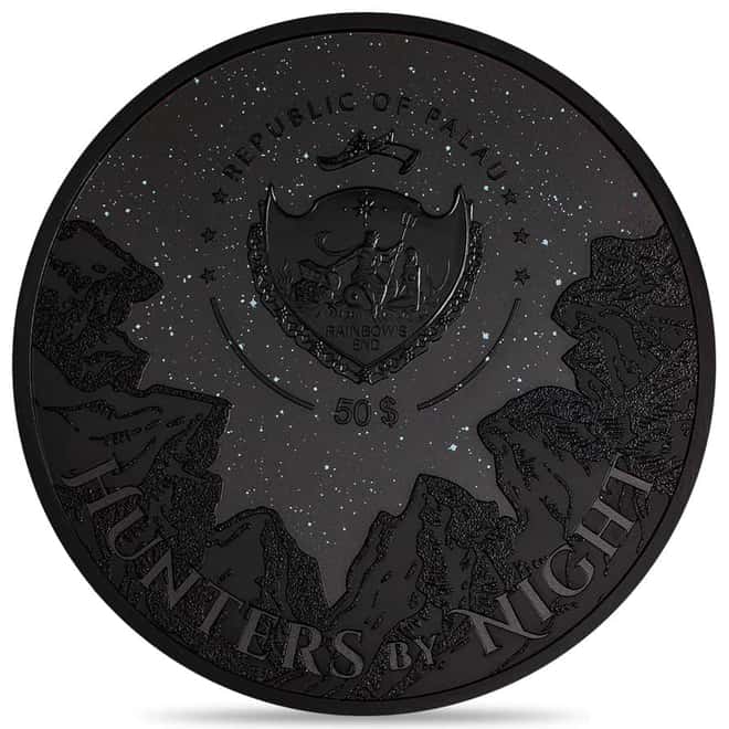 2024 Palau 1 Kilo Silver Hunters by Night Caiman Coin .9999 Fine