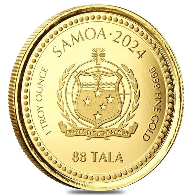 2024 Samoa 1 oz Lunar Dragon 88 Tala Gold Coin (w/Box & COA)