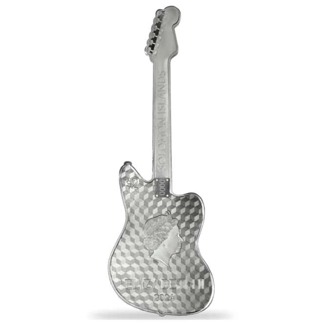 2024 Solomon Islands 1 oz Silver Fender® Jaguar Guitar Coin