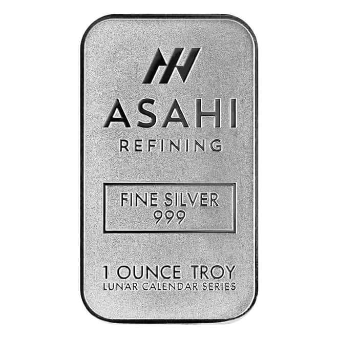 2025 1 oz Asahi Lunar Snake Silver Bar .999 Fine