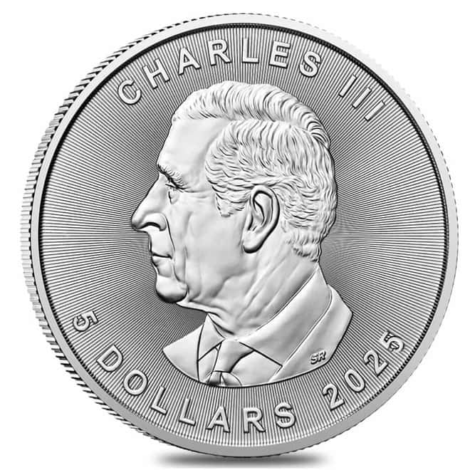 Silver at Spot - 2025 1 oz Canadian Silver Maple Leaf Coin BU