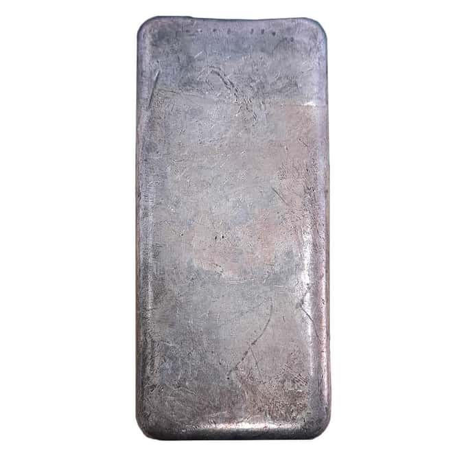 20 oz Johnson Matthey Silver Bar .999+ Fine (Stamps on Flat Reverse, w/ Hallmark)