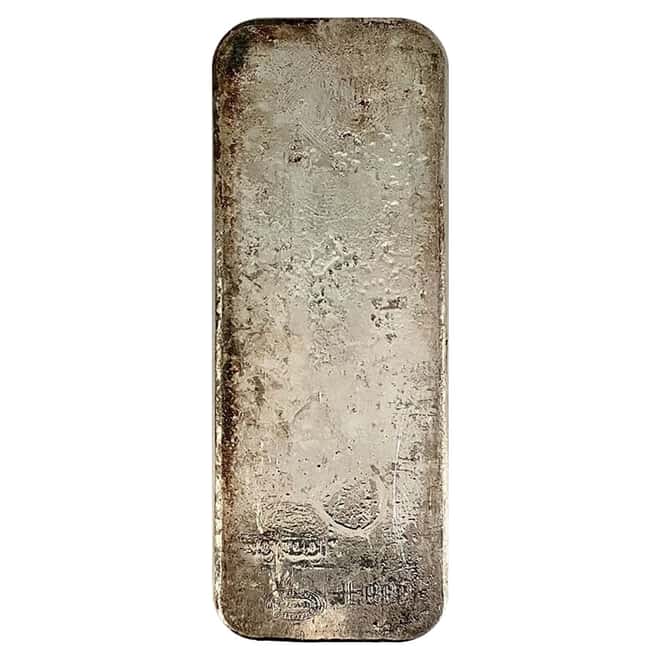 100 oz Johnson Matthey (JM) Silver Vintage Bar .999 Fine (Countermarks on Back)