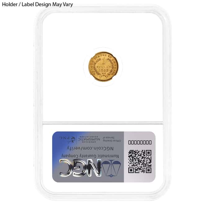 $1 Gold Liberty Head Type 1 NGC MS 62 (Random Year)