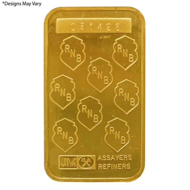 1 oz Johnson Matthey Republic National Bank Gold Bar .9999 Fine