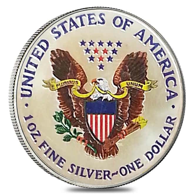 1 oz Silver American Eagle $1 Colorized Coin (Random Year)