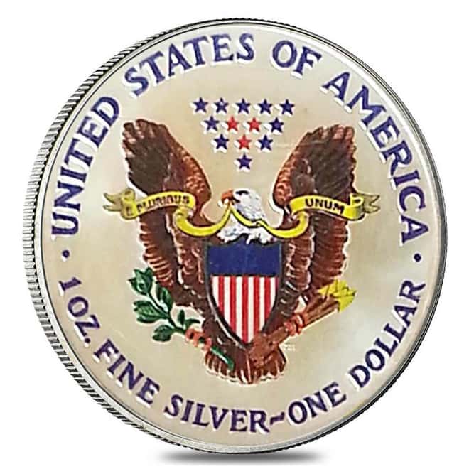 1 oz Silver American Eagle $1 Colorized Coin (Random Year)