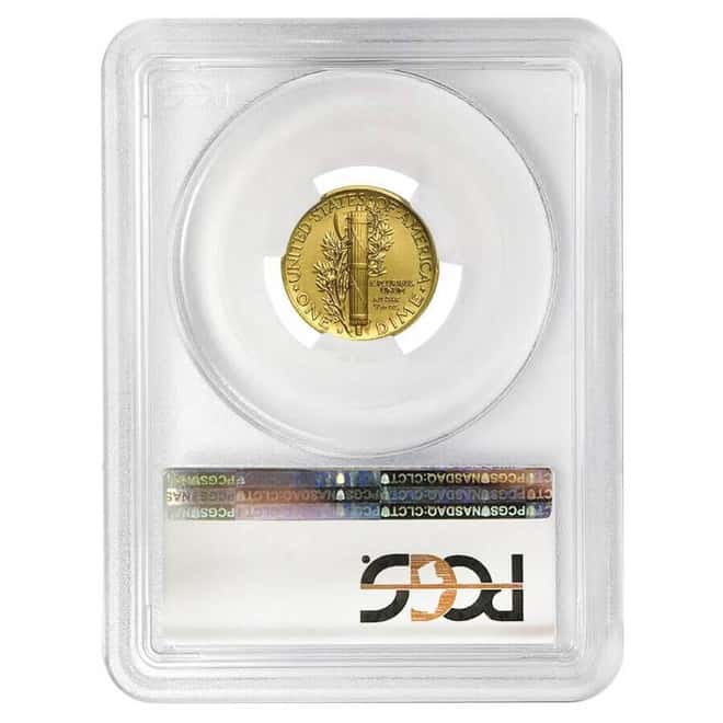 2016 1/10 oz Mercury Dime Centennial Gold Coin PCGS SP 70 FS 100th Ann