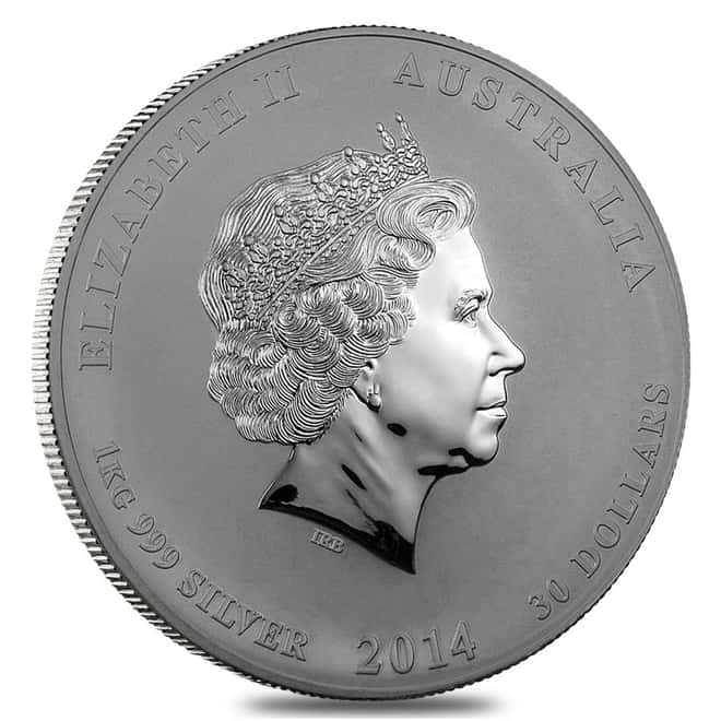 2014 1 Kilo Silver Lunar Year of The Horse BU Australian Perth Mint In Cap (Series 2)