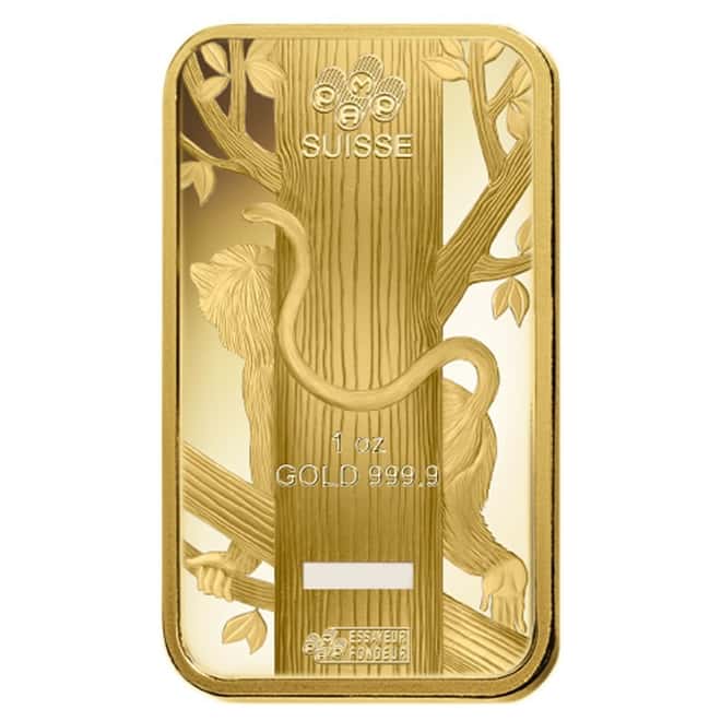 Box of 25 - 1 oz PAMP Suisse Year of the Monkey Gold Bar (In Assay) 