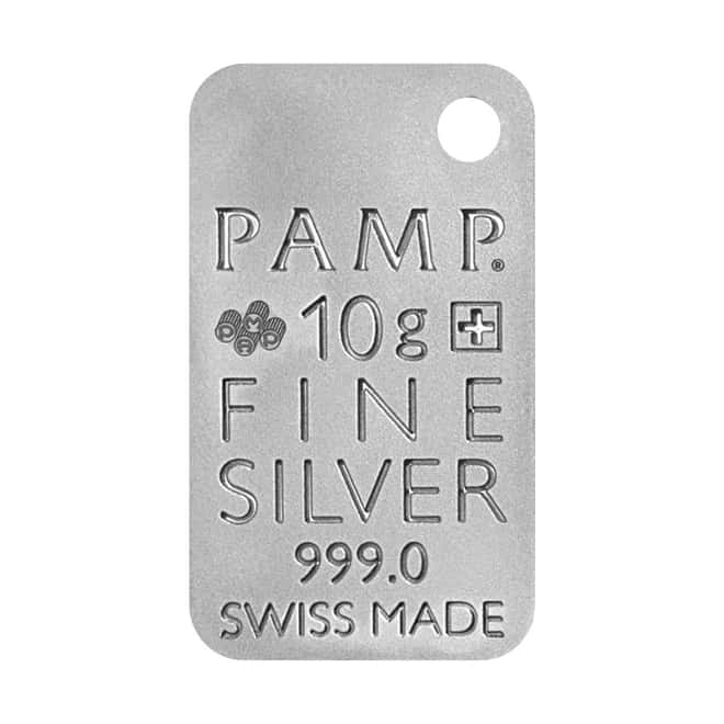 Maple Leaf - 10 gram PAMP Suisse Silver Ingot Pendant