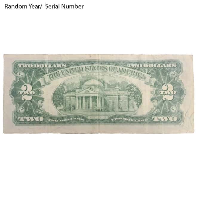 $2 Bill Legal Tender Currency Star Note Red Seal Avg Circ (Random Year)