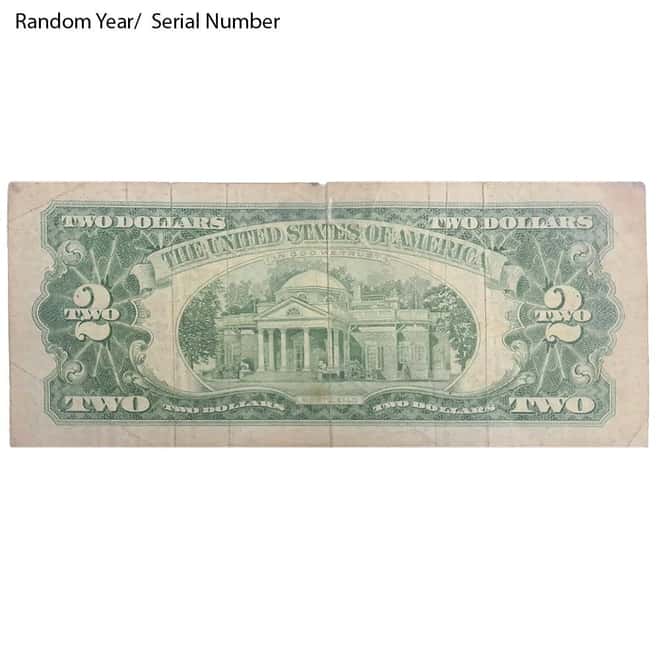 $2 Bill Legal Tender Currency Star Note Red Seal Cull (Random Year)