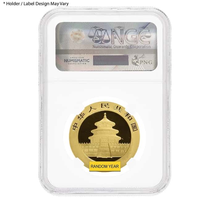 30 gram Chinese Gold Panda NGC Gem Unc (Random Year)