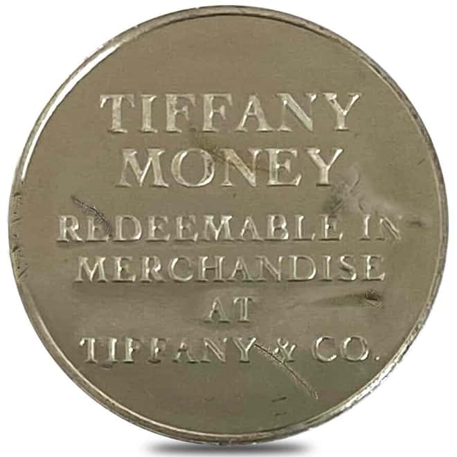 31.5 gram Tiffany & Co Sterling Silver Tiffany Money $25 Round Token .925 Fine (Scruffy)
