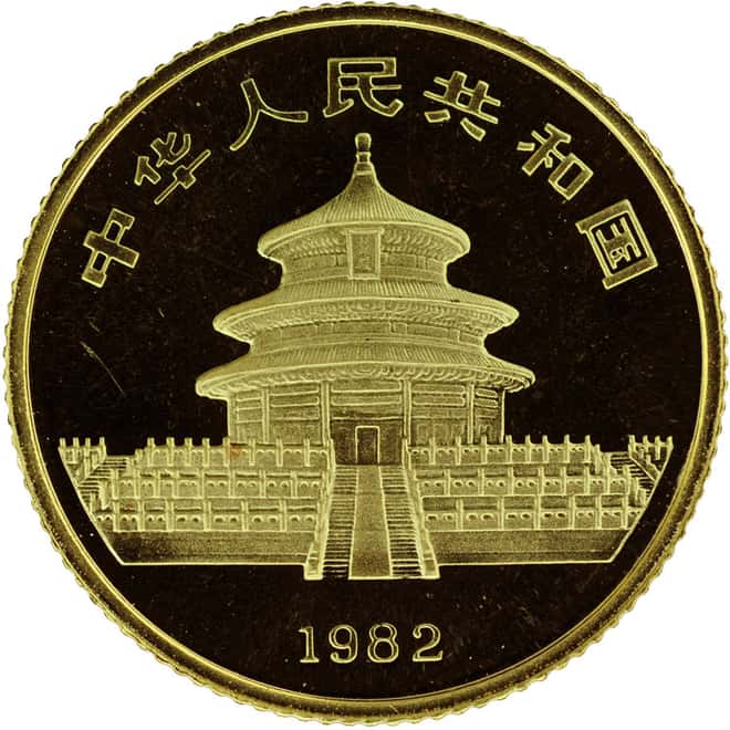 1982 1/10 Chinese Gold Panda 10 Yuan .999 Fine BU (Sealed)