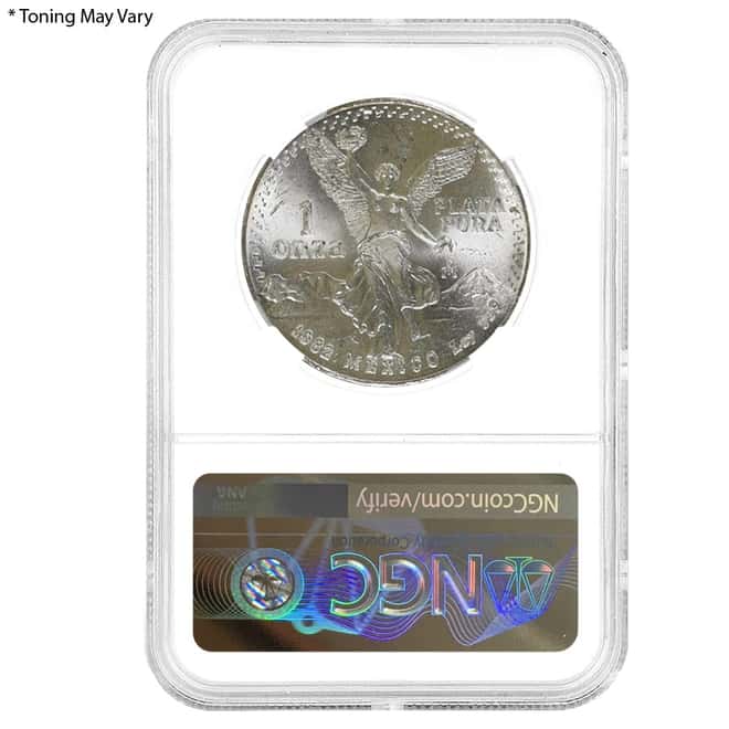 1982 1 oz Silver Mexican Libertad NGC MS 65*