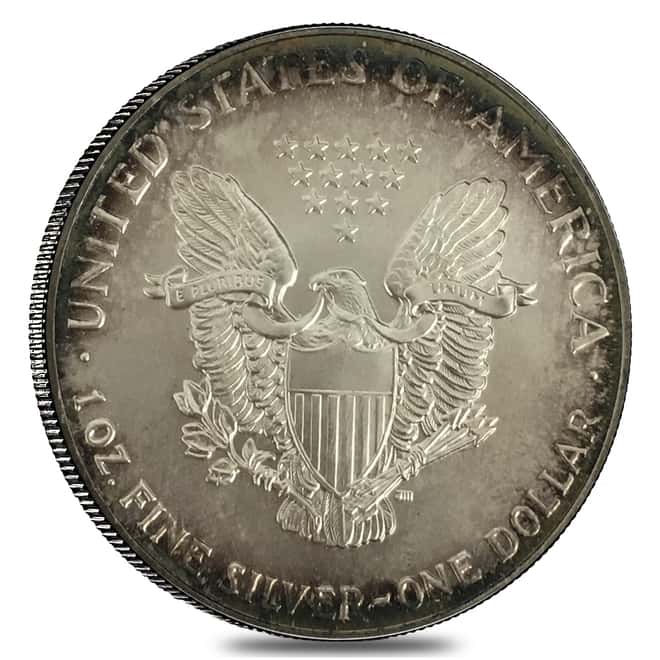 1 oz Silver American Eagle BU Dramatic Toning (Random Year)