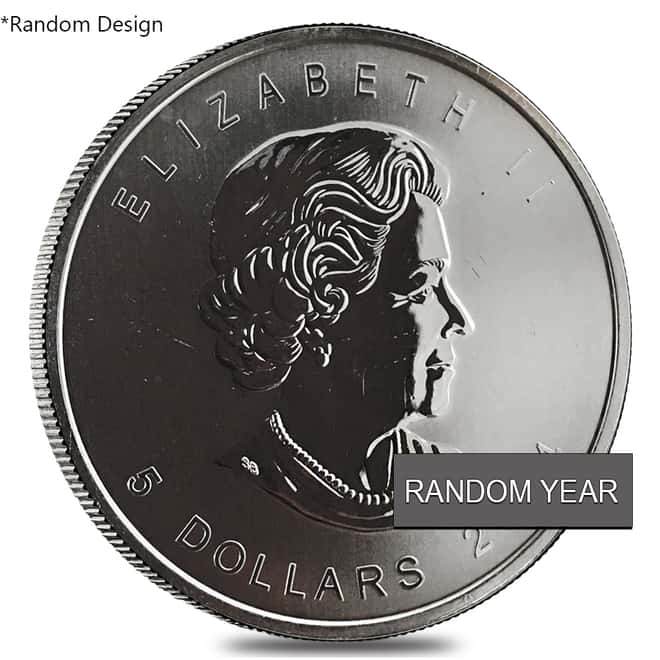 1 oz Silver Royal Canadian Mint $5 Coin Random Design (Milky, Cull, Damaged, Circulated, Cleaned)