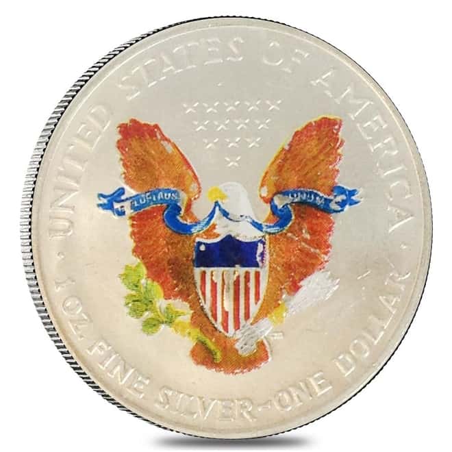 1 oz Silver American Eagle $1 Colorized Coin (Random Year)