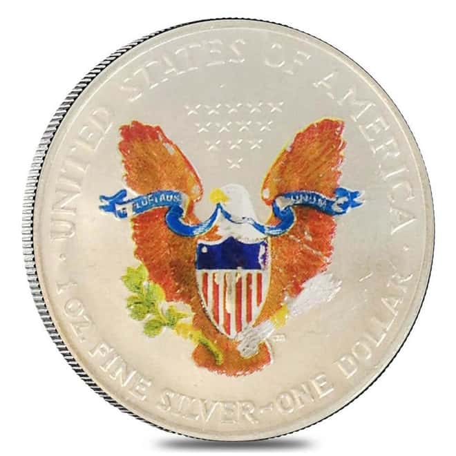 1 oz Silver American Eagle $1 Colorized Coin (Random Year)