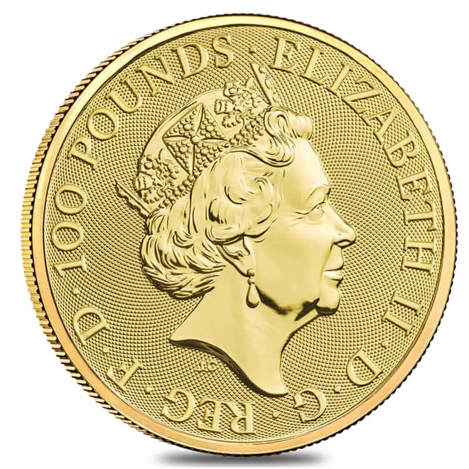 2020 Great Britain 1 oz Gold Queen's Beasts White Lion of Mortimer Coin .9999 Fine BU