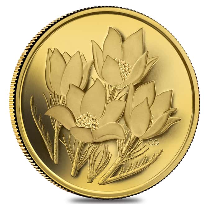 2010 Canada 1.125 oz $350 Prairie Crocus Proof Gold Coin .99999 Fine (w/Box & COA)
