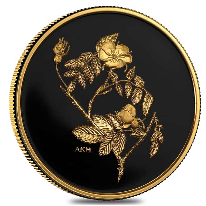2002 Canada 1.22 oz $350 Wild Rose Proof Gold Coin .99999 Fine (w/Box & COA)