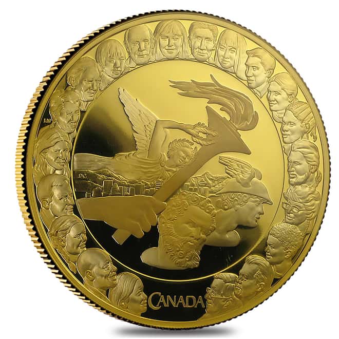 2007 Canada $300 Olympic Ideals 60 gram 14 Karat Proof Gold Coin In Cap (w/COA)