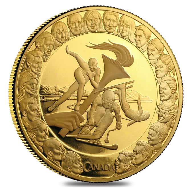 2008 Canada $300 Olympic Games - Competition 60 gram 14 Karat Proof Gold Coin In Cap (w/COA)
