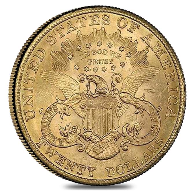 $20 Gold Double Eagle Liberty Head PCGS MS 60 (Random Year)