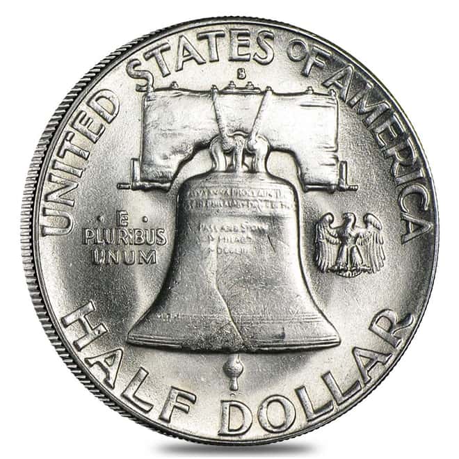 $10 Face Value Franklin Half Dollars 90% Silver 20-Coin Roll BU (1948-1955)