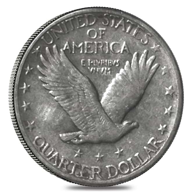 $10 Face Value Standing Liberty Quarters 90% Silver 40-Coin Roll (Circulated w/Dates)