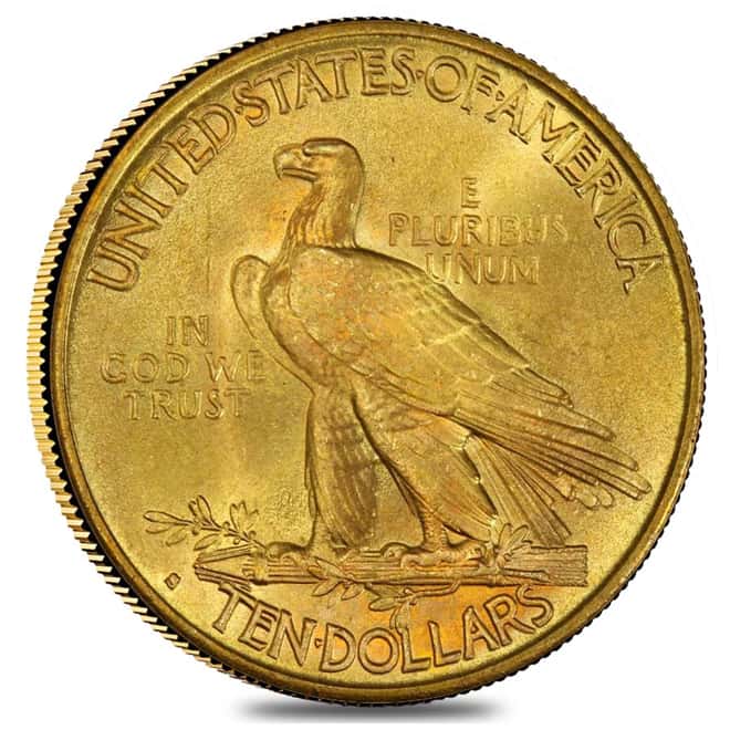 1916 S $10 Gold Indian Head Eagle Coin NGC AU 58